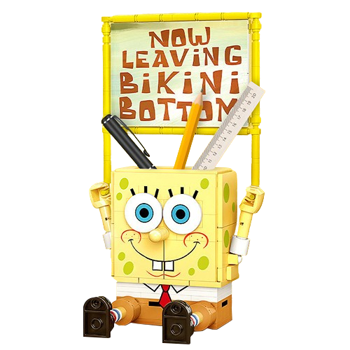 SEMBO｜海綿寶寶手機支架&筆筒兩用拼裝積木