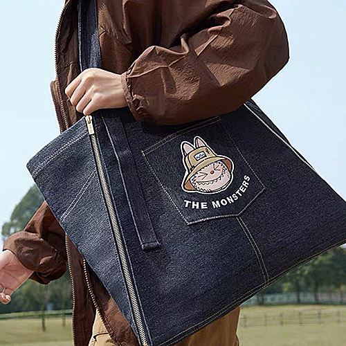 春天野在家 LABUBU 圍裙牛仔包