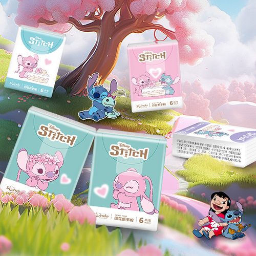 萌趣印花紙巾 史迪奇 櫻花限定款(隨機出貨)