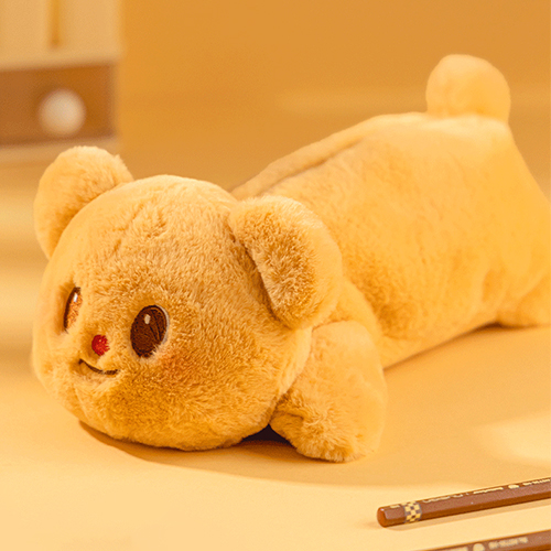 Deli｜黃油小熊系列 趴趴毛絨筆袋