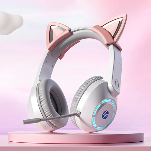 HP｜元氣白 粉色貓耳 4D立體聲版