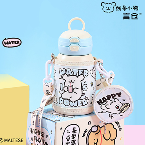 言倉|線條小狗聯名 開心小狗保溫杯