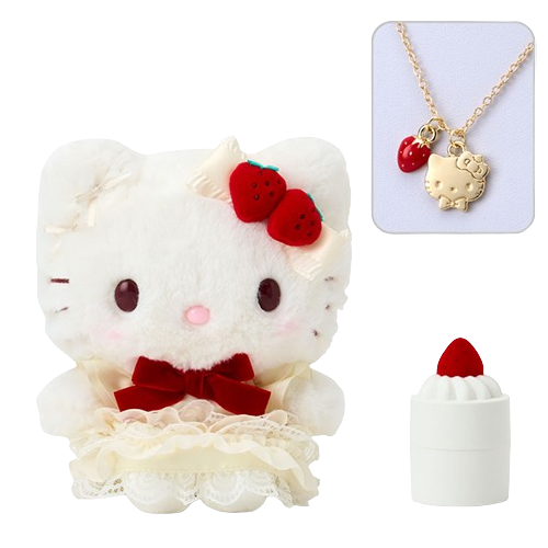 Sanrio｜草莓蛋糕系列公仔&項鏈套裝 凱蒂貓