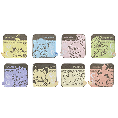 附鈕扣刺繡貼布的手巾全8種(隨機出貨)