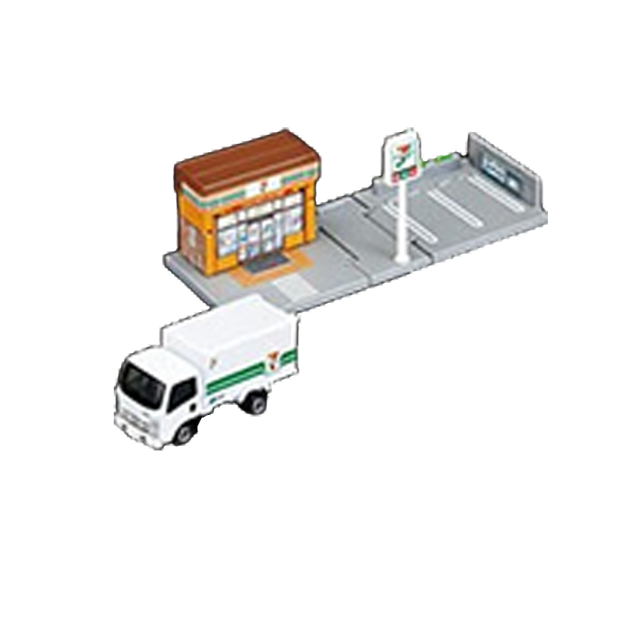 TOMICA小鎮 7-11物流車+便利商店