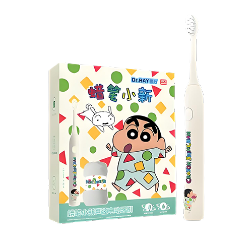 Dr.RAY｜蠟筆小新白色聲波 電動牙刷套裝