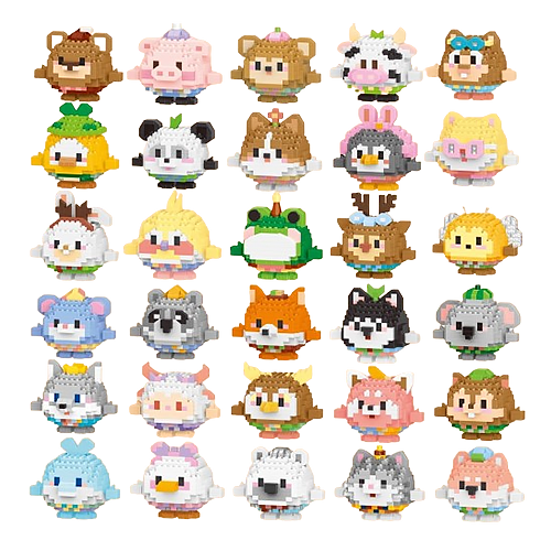 萌蛋公仔卡通積木拼裝 玩具盲盒(隨機出貨)