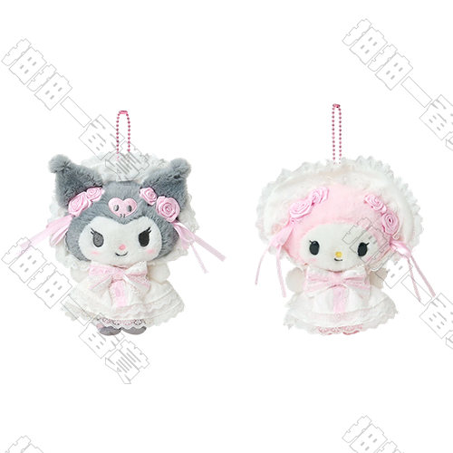 Sanrio｜花嫁系列 酷洛米&美樂蒂 毛絨掛件(隨機出貨)