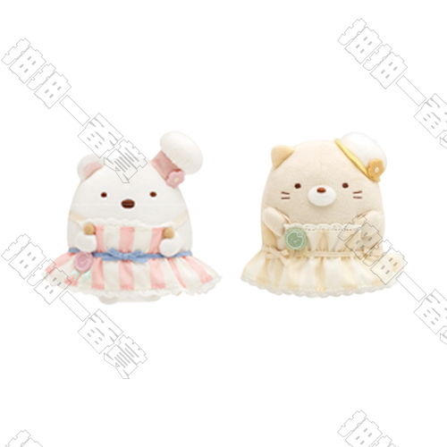 San-X｜角落生物 小镇集市展會限定 白熊&貓咪 毛絨公仔(隨機出貨)