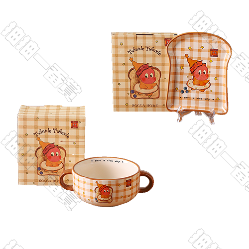 SOCCA HOME｜星星人吐司餐具系列 面包盘+雙耳碗