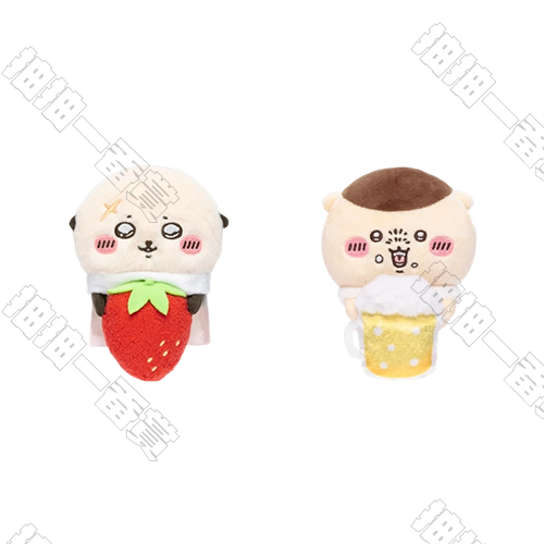 Chiikawa｜喝酒栗子饅頭&抱著草莓的海獺 電腦螢幕掛件(隨機出貨)