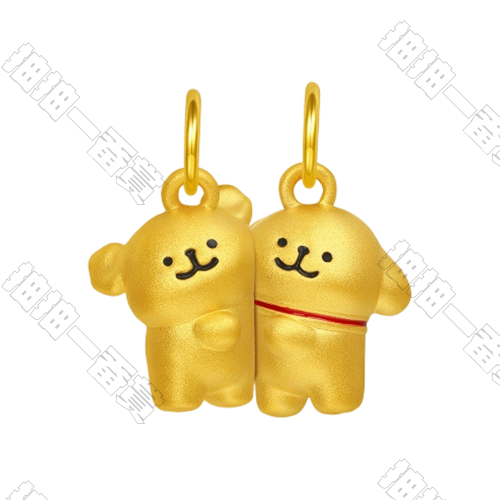 潮宏基｜好朋狗 手拉手 磁吸吊墜