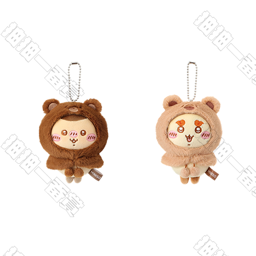 Miniso｜Chiikawa系列 毛茸茸季 栗子饅頭&獅薩 小熊頭套掛件(隨機出貨)