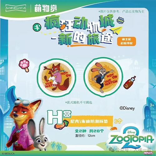 陸版 尼克\茱迪防潮杯墊(隨機出貨)