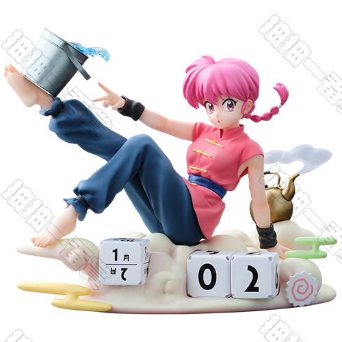 日版 亂馬 萬年曆造型公仔