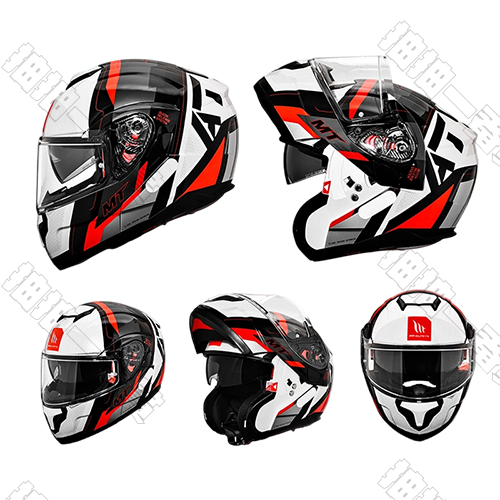 MTHELMETS｜機車安全帽 白紅 紅達爾