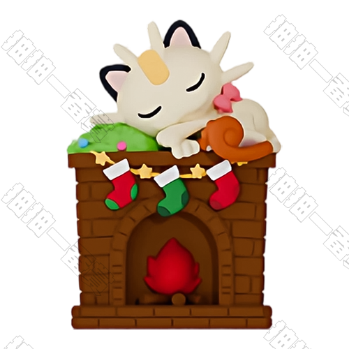 KFC｜喵喵款 酣睡壁爐燈玩具