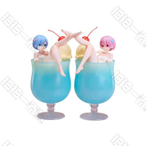 elCOCO｜Re:ZERO 雷姆&拉姆 冰淇淋蘇打 套組