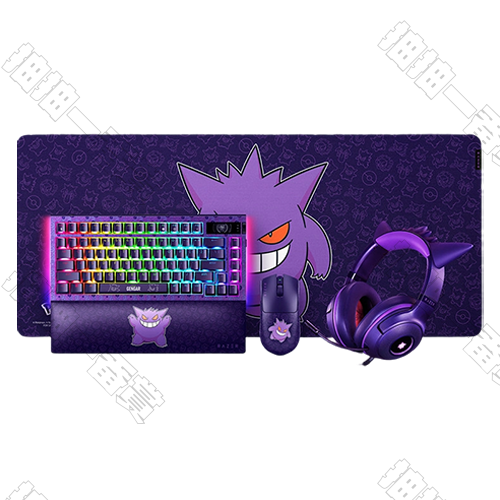 Razer｜寶可夢 耿鬼聯名 鍵鼠墊耳機電競椅 4件套組