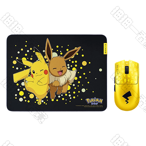 Razer｜寶可夢 皮卡丘款 鼠墊2件套組 (墊：M)