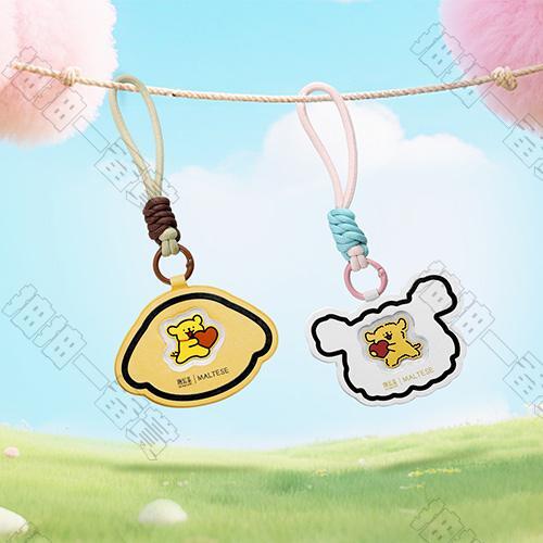 潮宏基｜線條小狗 金幣掛件