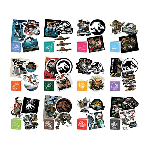 恐龍圖案印章＋貼紙組(隨機出貨)