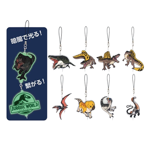 會發光的恐龍連接造型橡膠吊飾(隨機出貨)